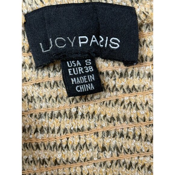 Lucy Paris Top Womens Crop Tank Textured Knit Size S Tan Square Neck Sleeveless - Picture 10 of 13